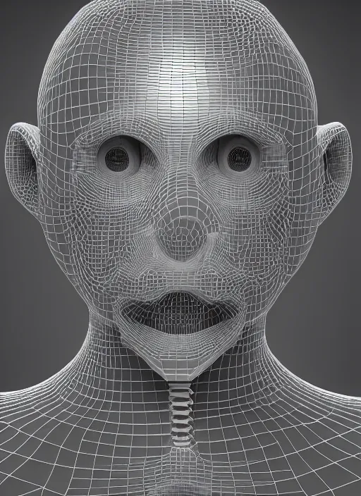 Prompt: portrait photography of desperate human connected to biomechanical machine, masterpiece, clean 3 d render, seamless