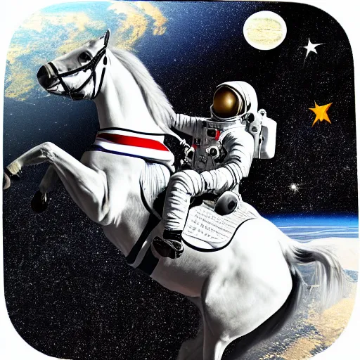 Image similar to astronaut riding a horse in space