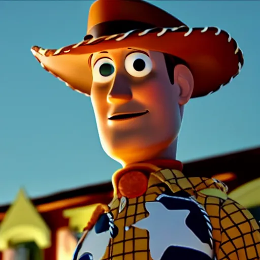 Prompt: woody harrelson as toy story's sheriff woody, high definition, hyperrealism, cinematic lighting