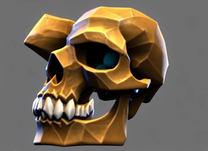 Prompt: skull, stylized stl, 3 d render, activision blizzard style, hearthstone style