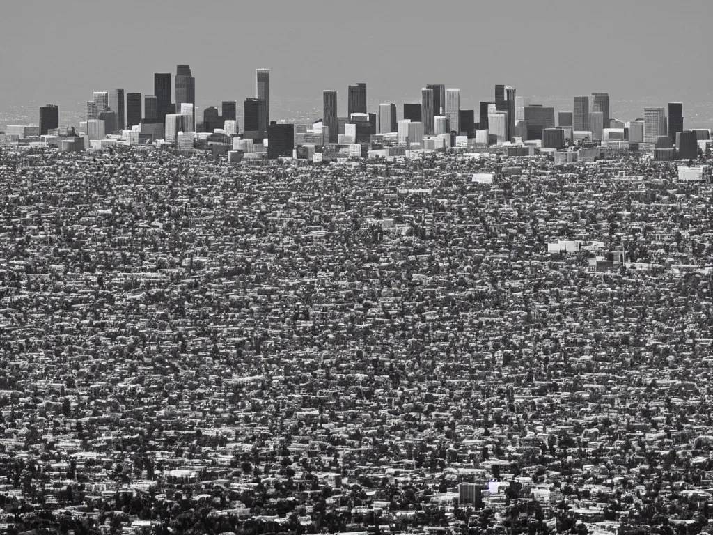 Prompt: “A black and white 90mm photo of Los Angeles”