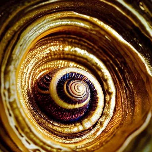 Image similar to snail shell, acrylic paint, cinematic, golden hour, vintage, f / 2. 8, cinecolor, lumen reflections, insanely detailed and intricate, hypermaximalist, elegant, ornate, hyper realistic, super detailed, at the shore