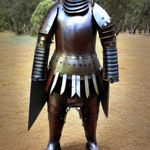 Prompt: australian glenrowan ned kelly armor