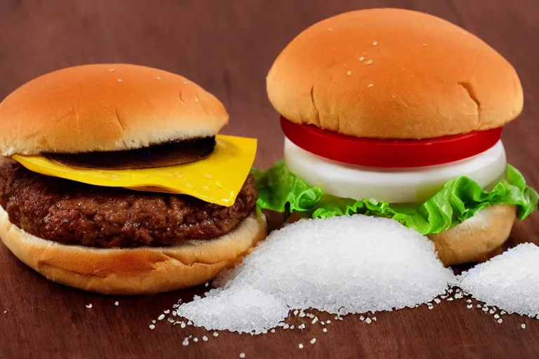 Image similar to hamburger made of salt