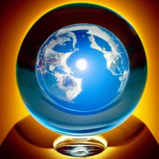 Image similar to plato's ideal world inside a crystal ball