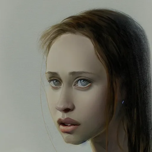 Image similar to a beautiful sketch painting portrait of Young Fiona apple in the late 1990s, Artstation, CGsociety