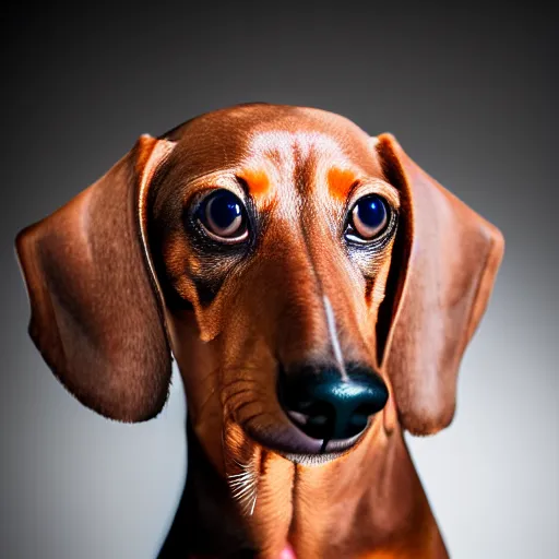 Prompt: professional portrait photography of a dachshund in an opera