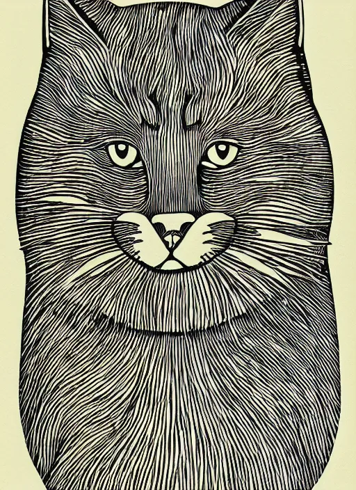 Prompt: cat woodcut print by Samuel Jessurun de Mesquita