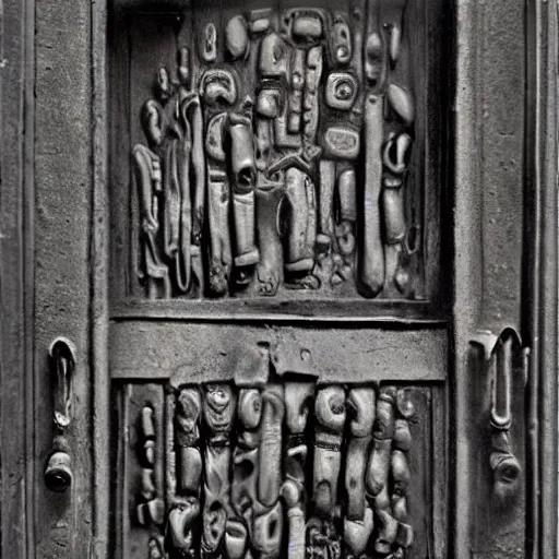 Prompt: hr giger a door that leads to anger