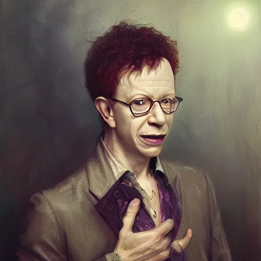 Prompt: portrait painting of danny elfman, ultra realistic, concept art, intricate details, eerie, highly detailed, photorealistic, octane render, 8 k, unreal engine. art by artgerm and greg rutkowski and alphonse mucha