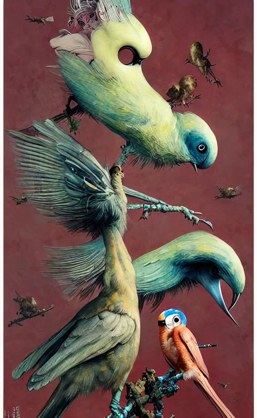 Image similar to anthro bird creature painting by chiara bautista, beksinski and norman rockwell and greg rutkowski weta studio, and lucasfilm