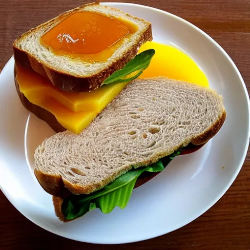 Image similar to sandwich with foie gras honey and mango