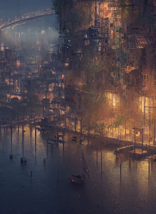 Prompt: the urban island of clocks, au naturel, hyper detailed, digital art, trending in artstation, cinematic lighting, studio quality, smooth render, unreal engine 5 rendered, octane render, art style by klimt and nixeu and ian sprigger and wlop and krenz cushart