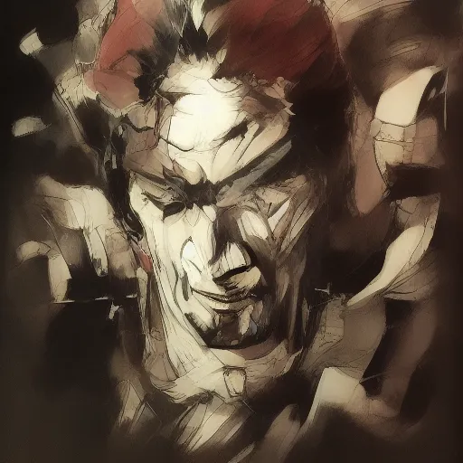 Image similar to a drawing of morbious by yoji shinkawa.