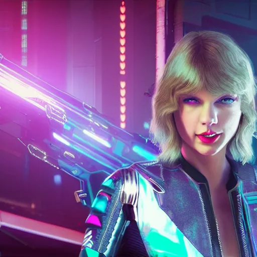 Prompt: Taylor Swift in Cyberpunk 2077, 4k