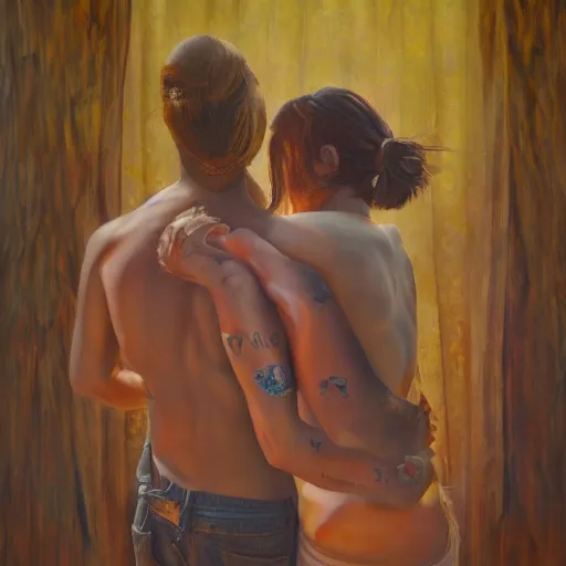 Prompt: love and belonging, detailed painting, expressive, emotional, masterpiece, trending on artstation, oil on canvas