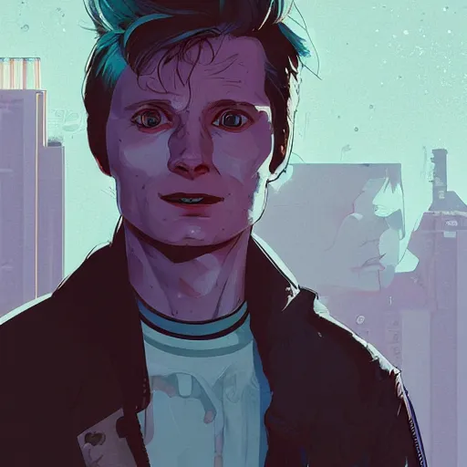 Image similar to a study of cell shaded portrait of marty mcfly concept art, llustration, post grunge, concept art by josan gonzales and wlop, by james jean, Victo ngai, David Rubín, Mike Mignola, Laurie Greasley, highly detailed, sharp focus, alien, Trending on Artstation, HQ, deviantart, art by artgem