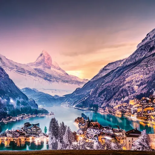 Image similar to Beautiful cinematic photo, hd, hdr, 4k, switzerland landscape, award-winning, incredibly detailed, expensive