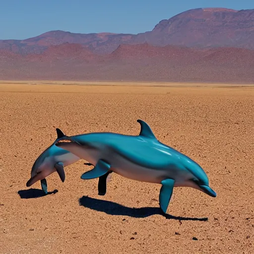 Image similar to dolphins walking in the desert