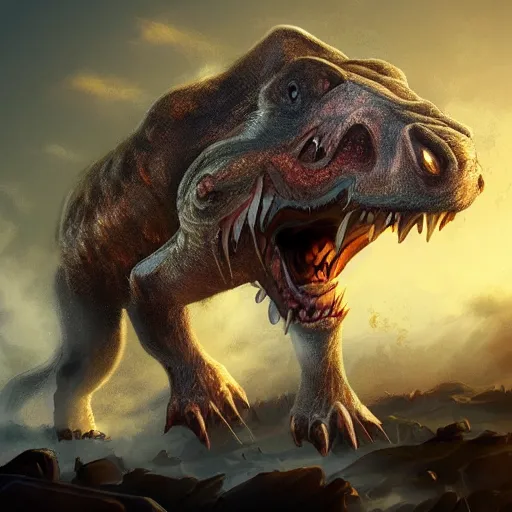 Image similar to Gigalodon eating the world , trending in artstation