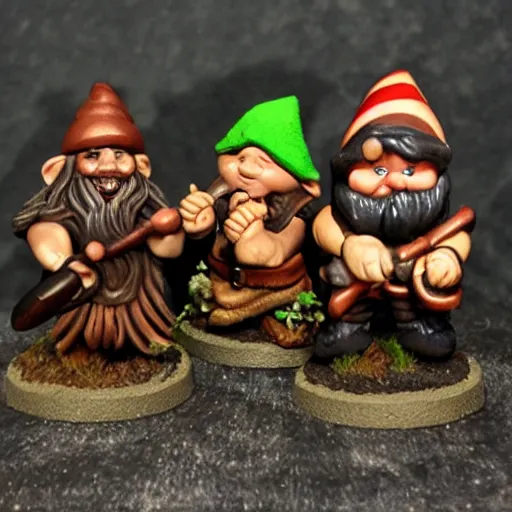 Prompt: a gnome barbarian with a brown beard and a battle axe