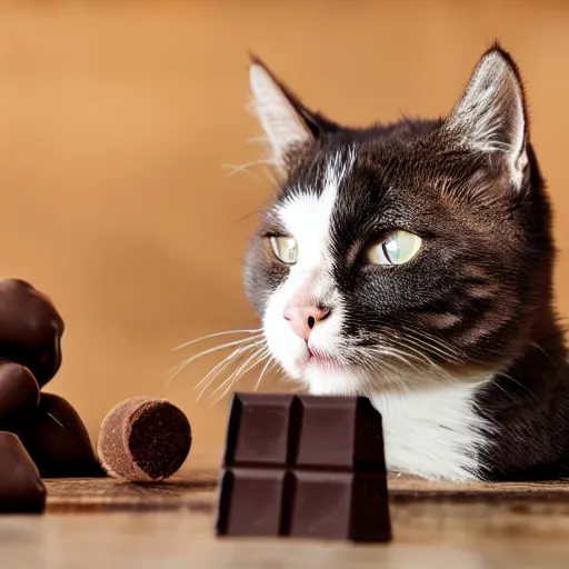 Prompt: cat filled with chocolate and honey