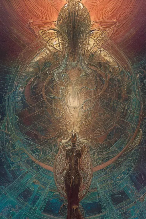 Prompt: swimming through time, inter dimensional clockwork, metaphysical implosion, by artgerm and yoshitaka amano and moebius and hr giger and zdislaw beksinski and alphonse mucha, hyperdetailed, symmetry, glamour, surreal, dc comics, ornate, stunning, nebula, explosions in the sky, trending on artstation