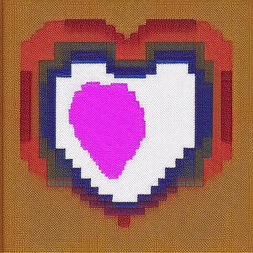 Image similar to pink heart, pixel art.