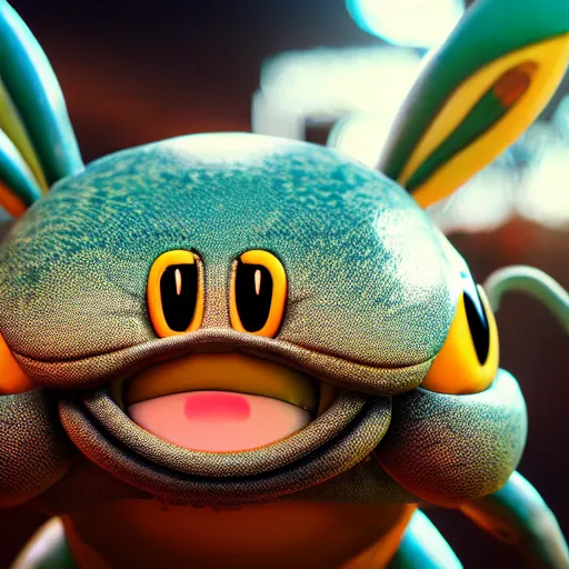 Image similar to photography of a realistic krabby animal, ultra detailed, 8 k, cinematic lighting, natural background, trending on artstation, pokemon