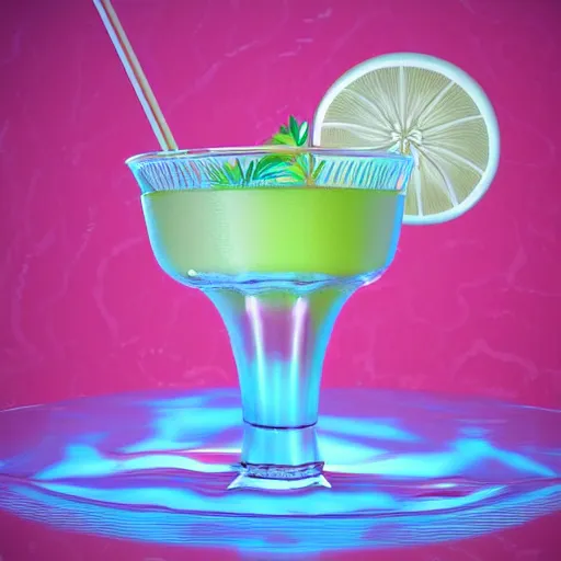 Prompt: tropical drink with starfruit, anime digital painting 3d render