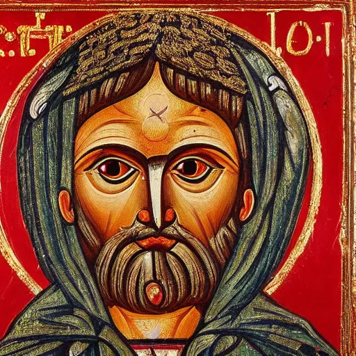 Image similar to animal sloth, face of a sloth, portrait, ancient byzantine icon, roman catholic icon, saintly, orthodox