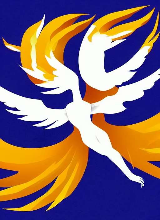 Image similar to white phoenix on salt mountain simple background simplified design geometric graphic design jim Philips style