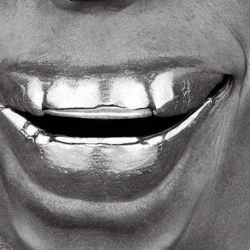 Image similar to smile made of chrome metal