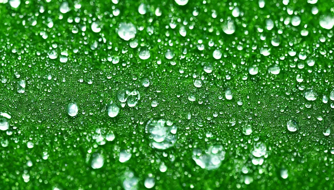 Prompt: an UltraHD wallpaper of fresh green grass with water drops, DSLR photography, clear image, highly detailed