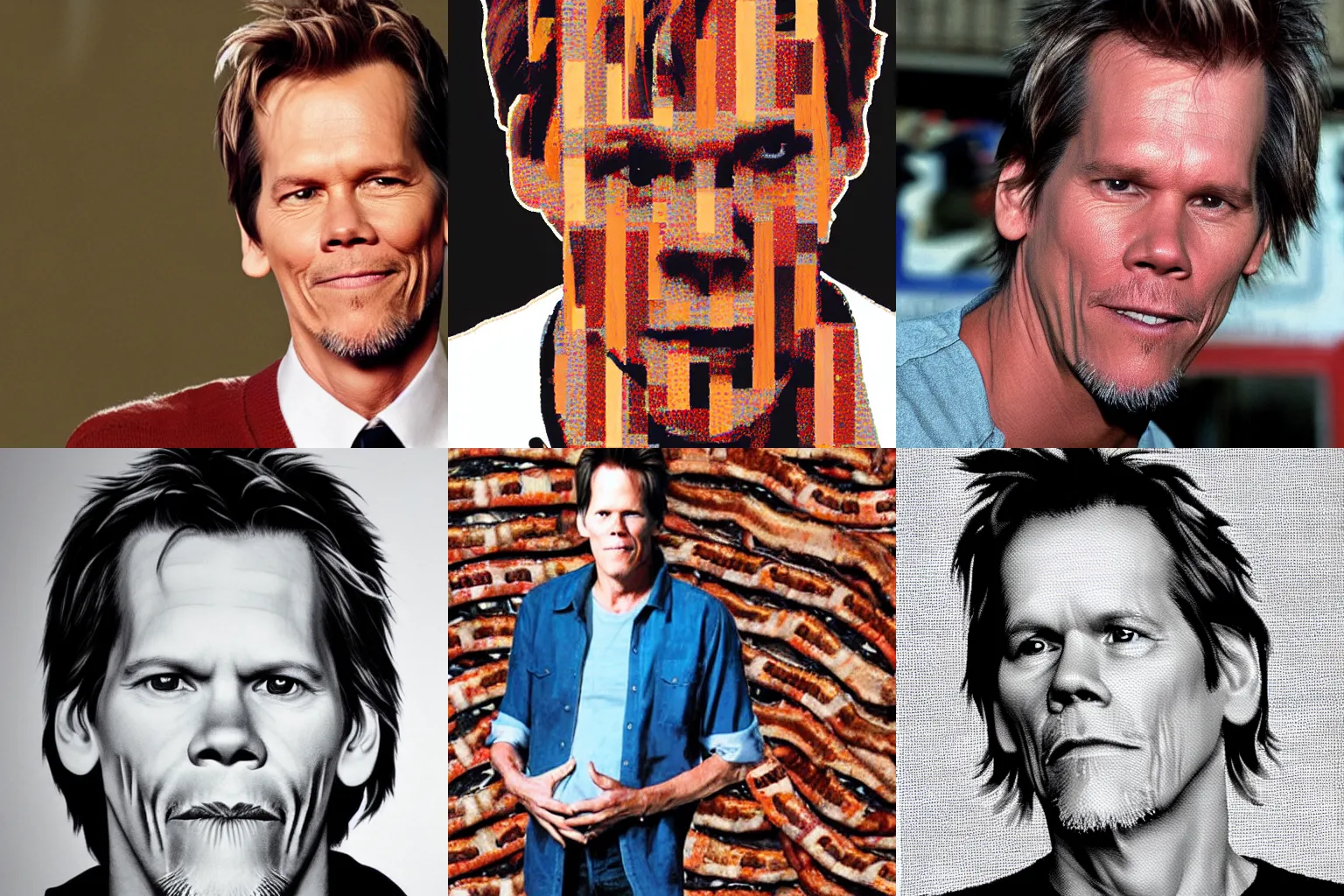 Prompt: Kevin Bacon made out of Bacon