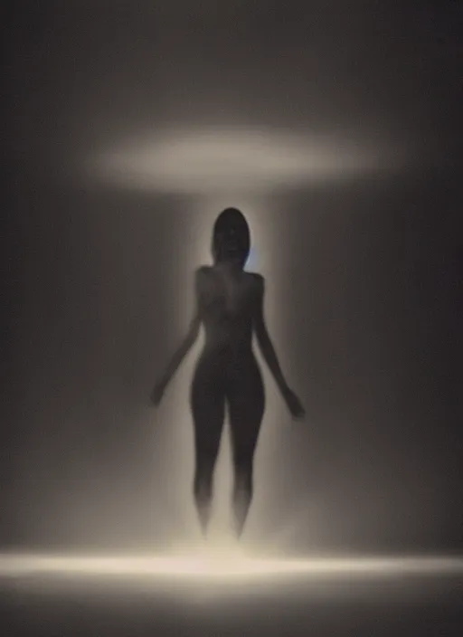 Image similar to symmetrical females ascending astral projection, heavy glowing aura, motion blur, long exposure, film grain, cinematic lighting, experimental film, shot on 1 6 mm