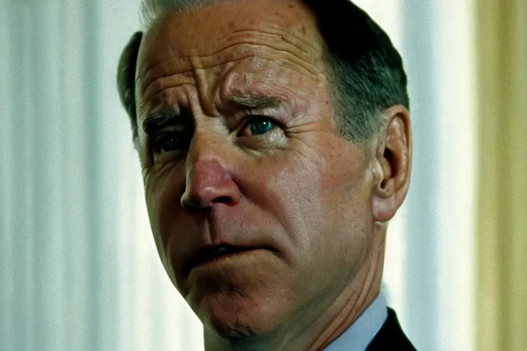 Image similar to film still frame of biden in the worst scene in requiem-for-a-dream, high quality