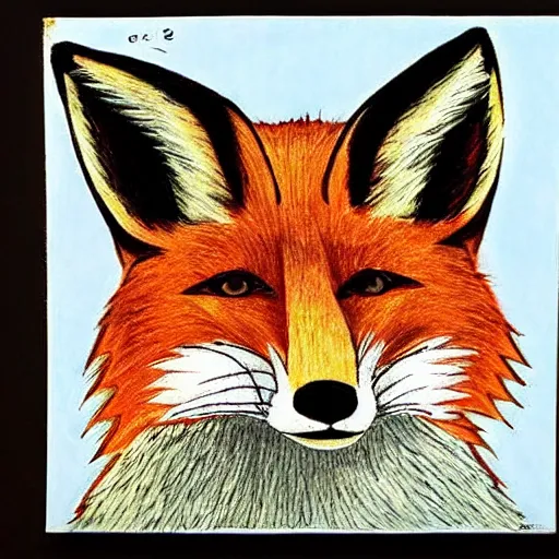 Image similar to portrait of retarded fox, eyes in different directions, rabies, propaganda style, vivid colors, very detailed, it is very funny