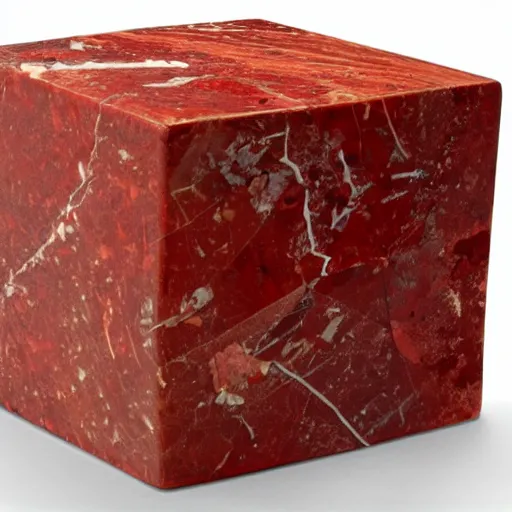 Image similar to a large cube made of red jasper