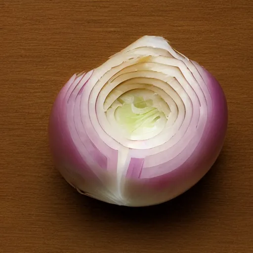 Image similar to the universe evolving causally depicted as layers on an onion, highly detailed
