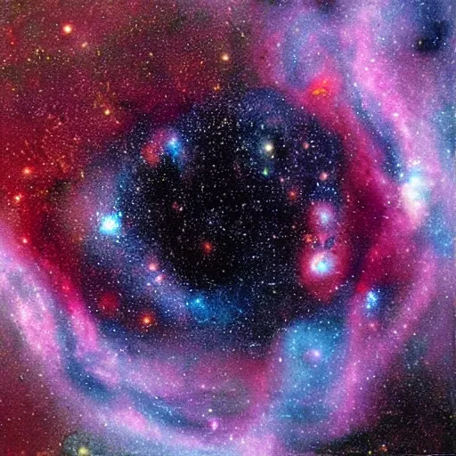 Image similar to “painting of a galaxy that looks like a toxic spill”