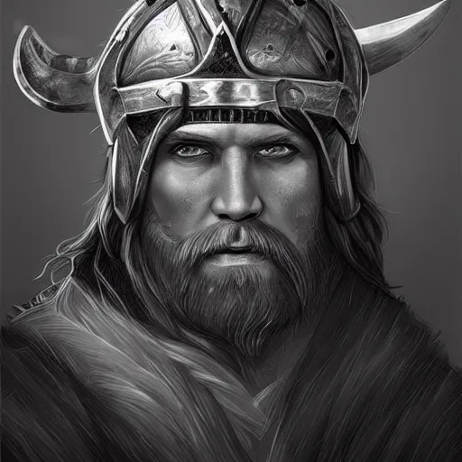 Image similar to Epic viking king, divine, symmetrical, D&D character art, portrait, digital painting, WLOP