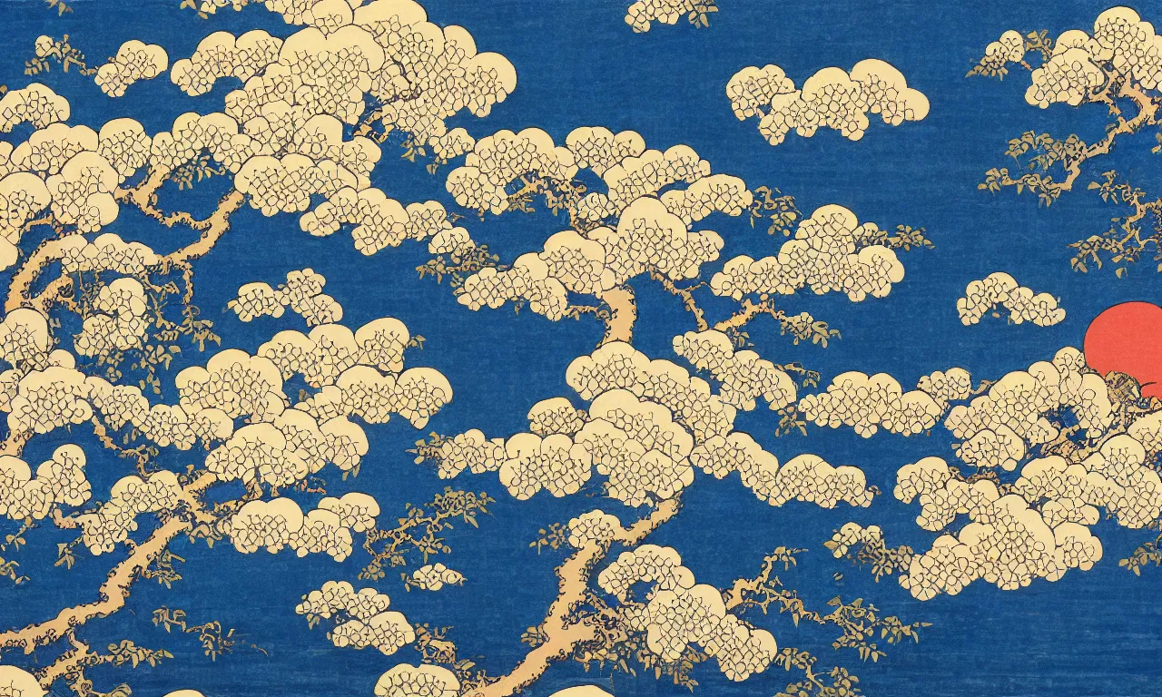 Image similar to hervey bay, painting by hokusai