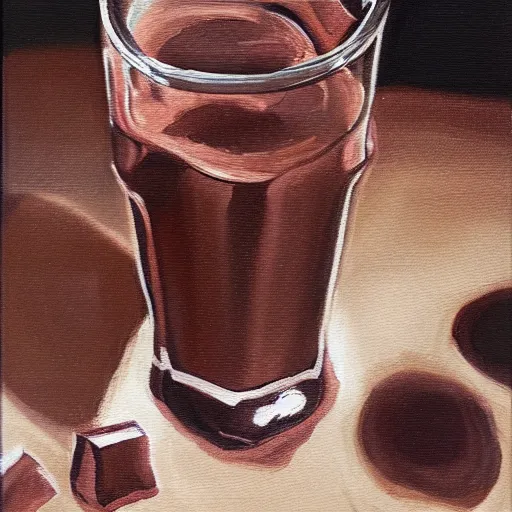 Image similar to chocolate milk, oil painting