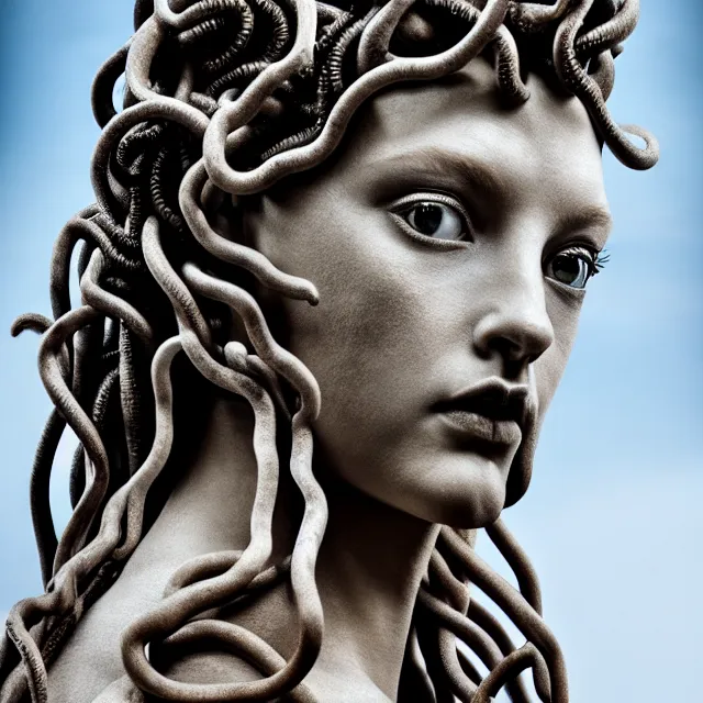 Prompt: medusa, highly detailed, 8 k, hdr, smooth, sharp focus, high resolution, award - winning photo