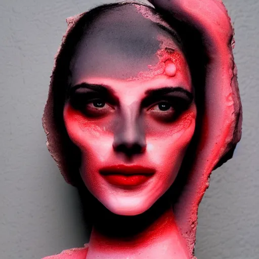 Prompt: a woman beautiful made from candle wax, she is melting