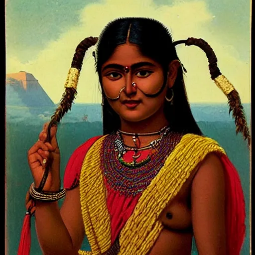 Image similar to Inka princess by Raja Ravi Verma