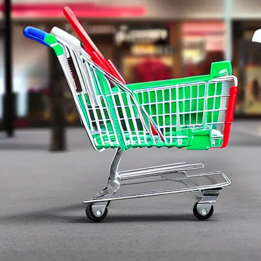 Prompt: smart shopping cart vivid revolutionary