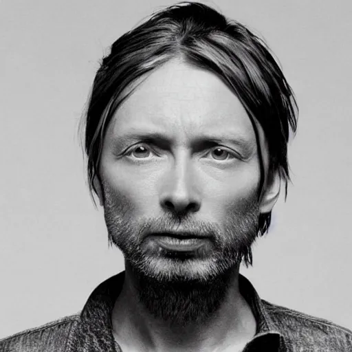 Prompt: thom yorke singer songwriter clean face 1 9 9 5, ultrafine detail, hyper realistic face, beautiful eyes, associated press photo, eyes reflecting into eyes reflecting into infinity