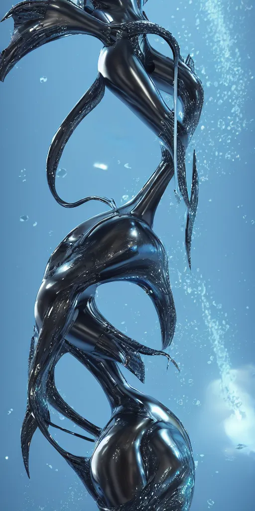 Prompt: deep ocean sculpture, octane render, fantastic, sharp focus, by hajimesorayama